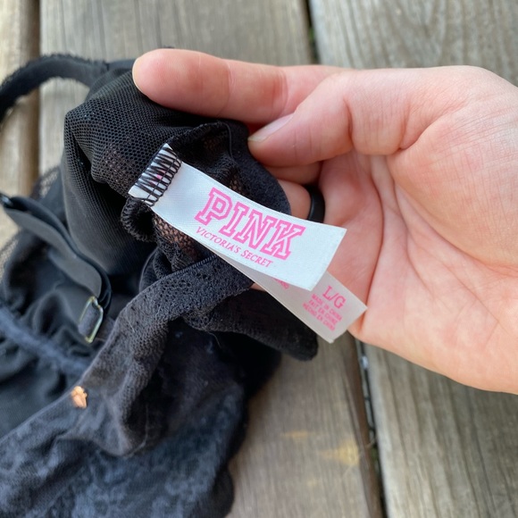 VS pink sparkly lace mesh bra - Picture 5 of 9